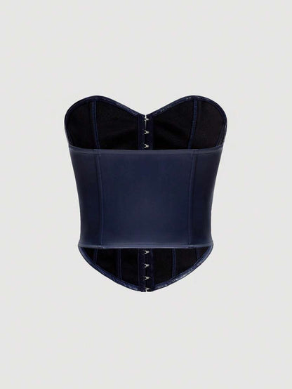 SHEIN MOD – Top corset à boutons avec baleines et décolleté ajusté