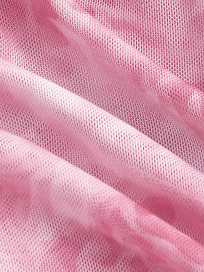 Haut de cloche à imprimé floral rose bonbon