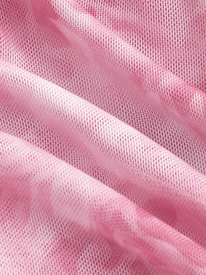 SHEIN MOD – Haut Rose à Manches Évasées et Imprimé Floral