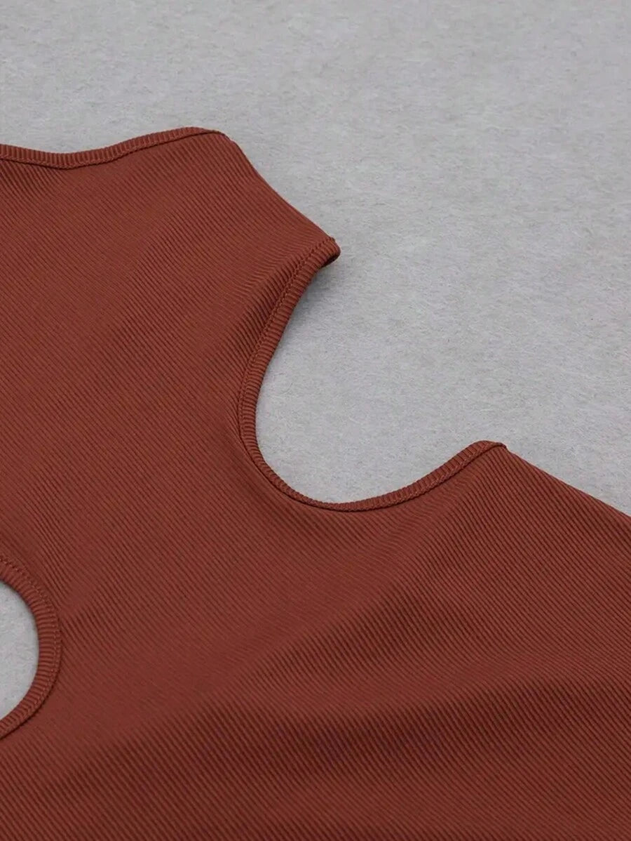 INAWLY – Robe halter découpée en tissu léger pour un look chic