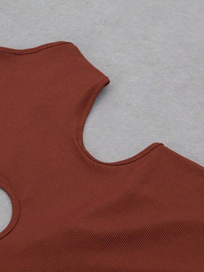 INAWLY – Robe halter découpée en tissu léger pour un look chic