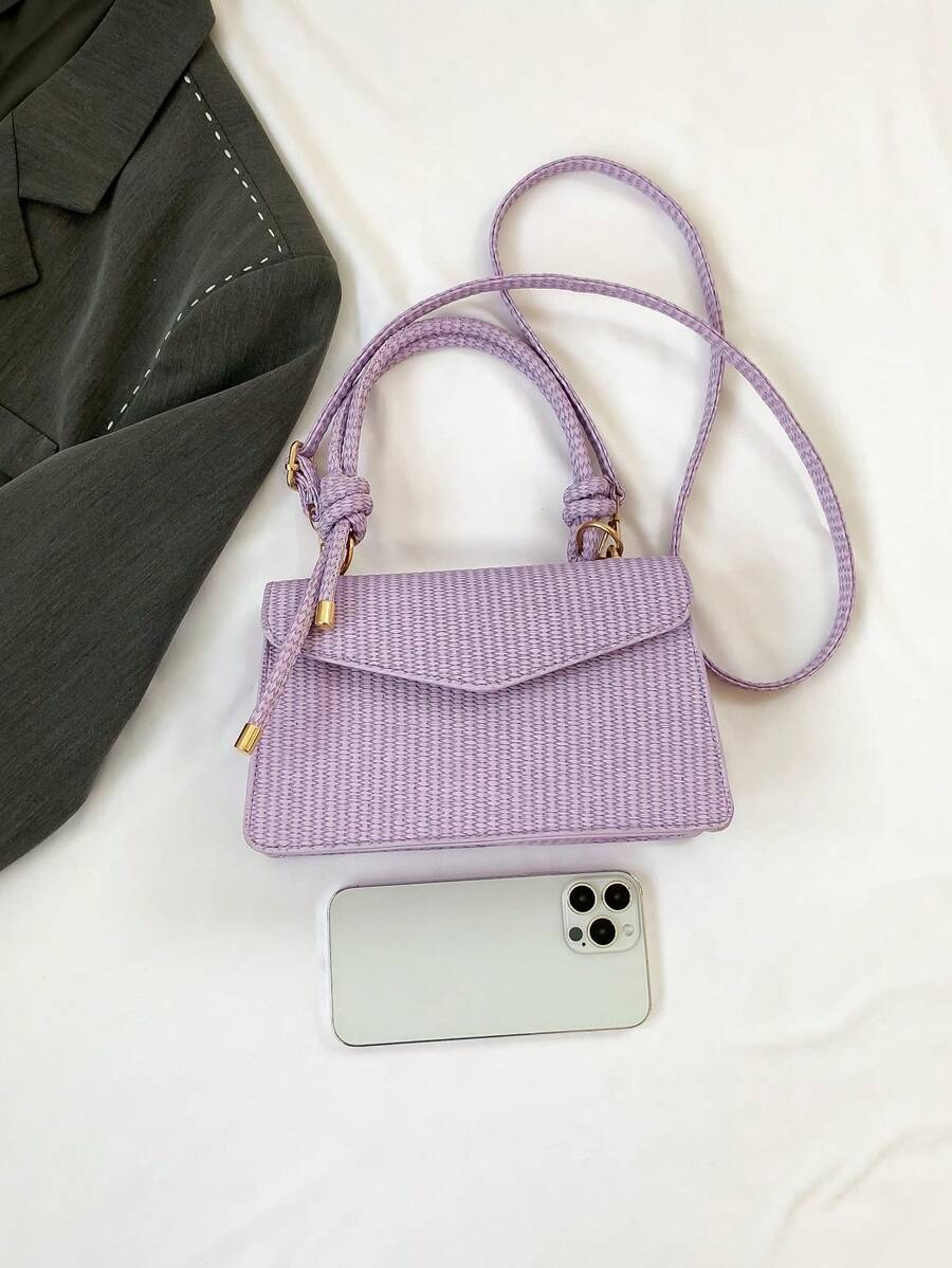 Sac Carré Vintage à Texture Tressée – 3-en-1