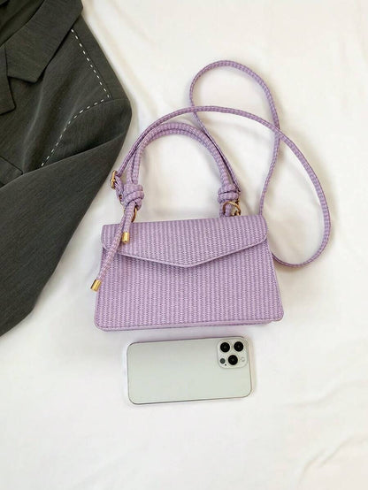 Sac Carré Vintage à Texture Tressée – 3-en-1