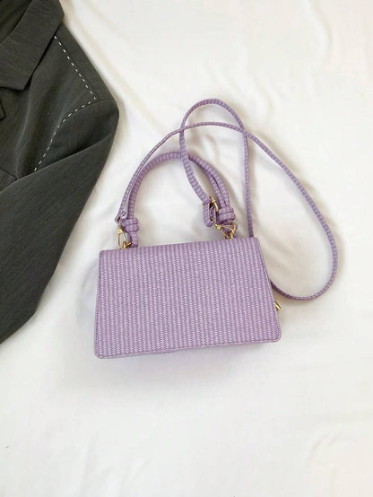 Sac Carré Vintage à Texture Tressée – 3-en-1