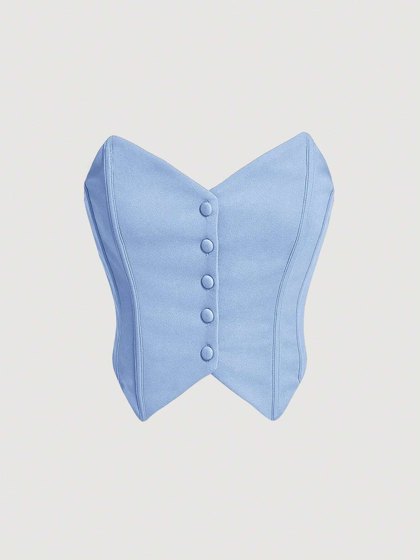 SHEIN MOD – Top Tube Asymétrique Bleu Azur