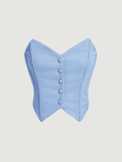 SHEIN MOD – Top Tube Asymétrique Bleu Azur