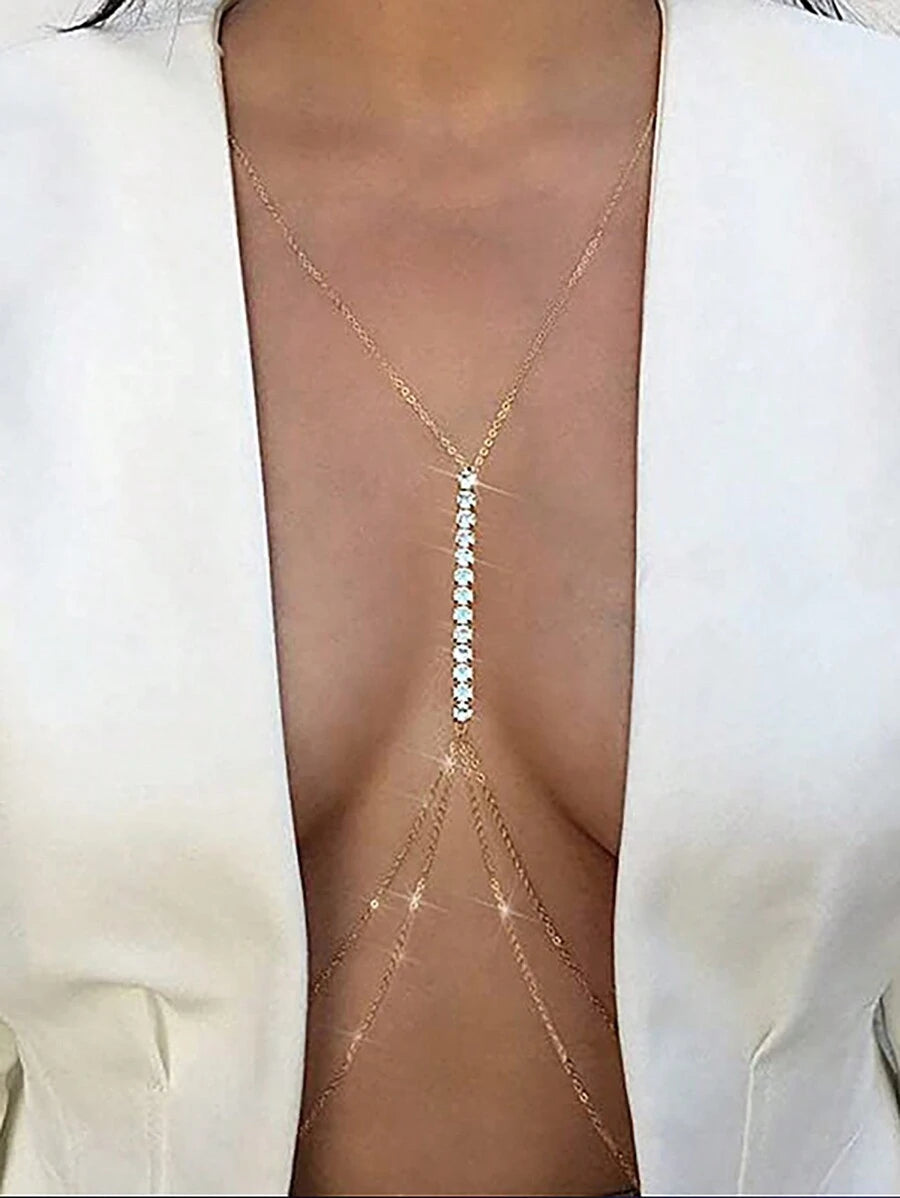 Hihho – Collier de bikini avec zircone et perles, chaîne pour la taille