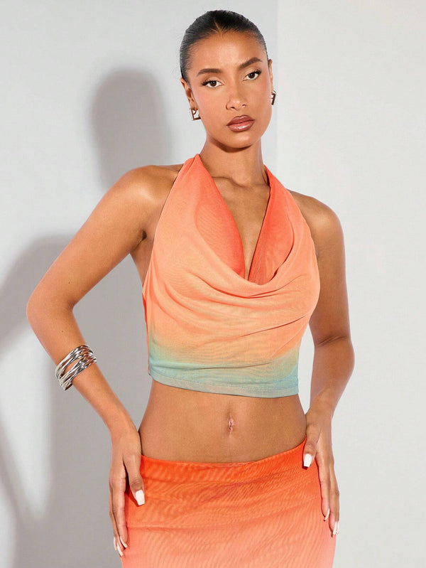 SHEIN BAE – Débardeur ombré arc-en-ciel dos nu