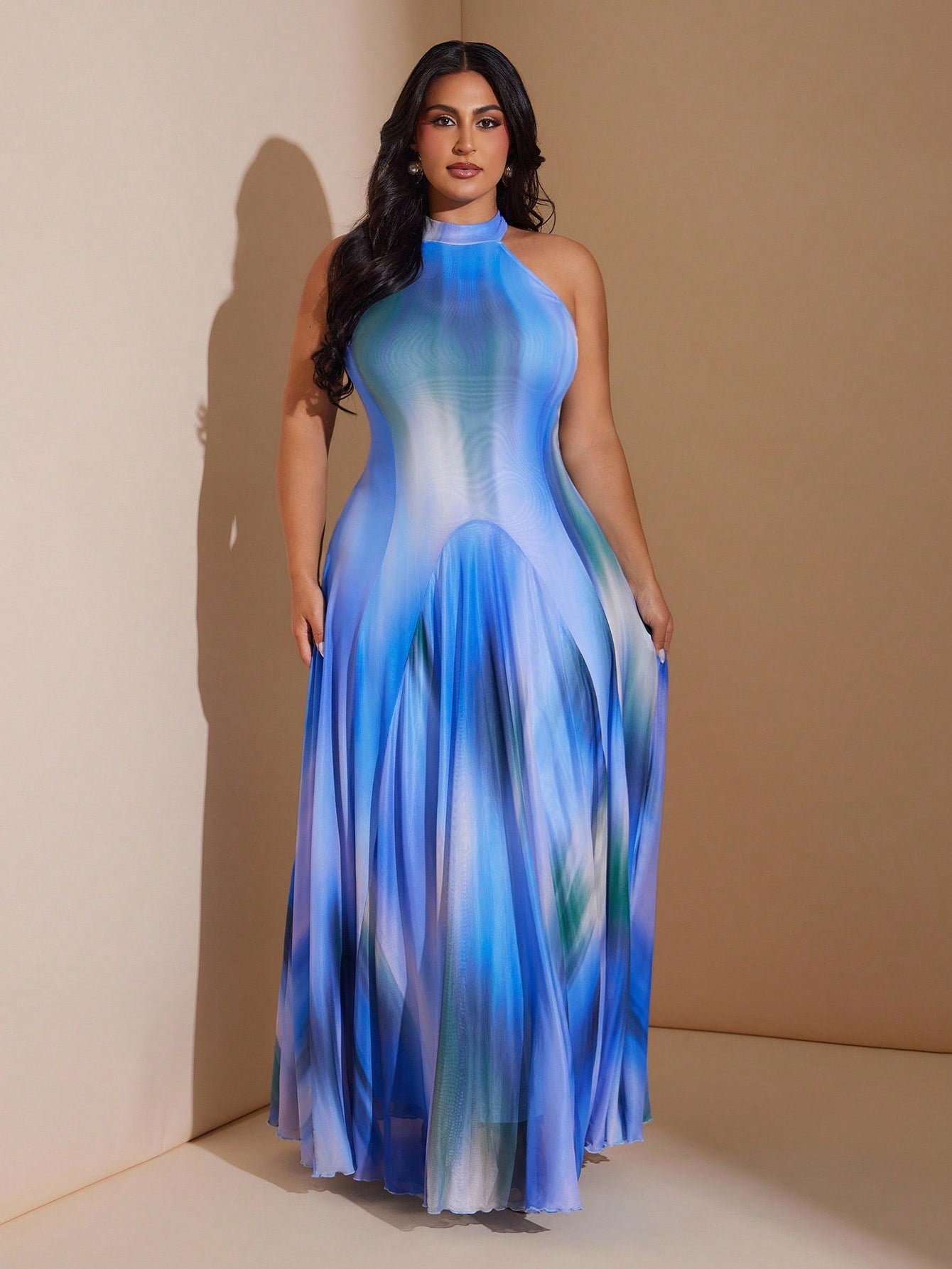 SHEIN BAE – Robe longue sans manches en tissu léger avec coupe fluide