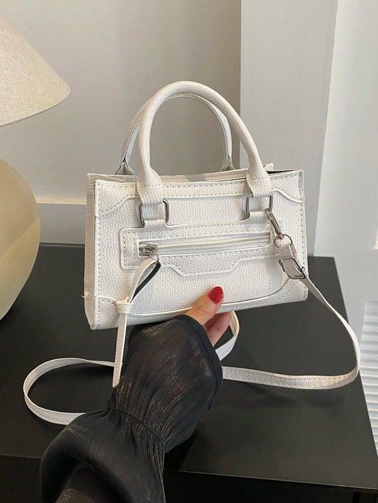 Sac à main zippé bicolore – Style minimaliste