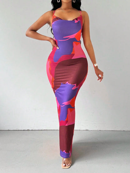 Robe Maxi Dos-Nu Tie-Dye
