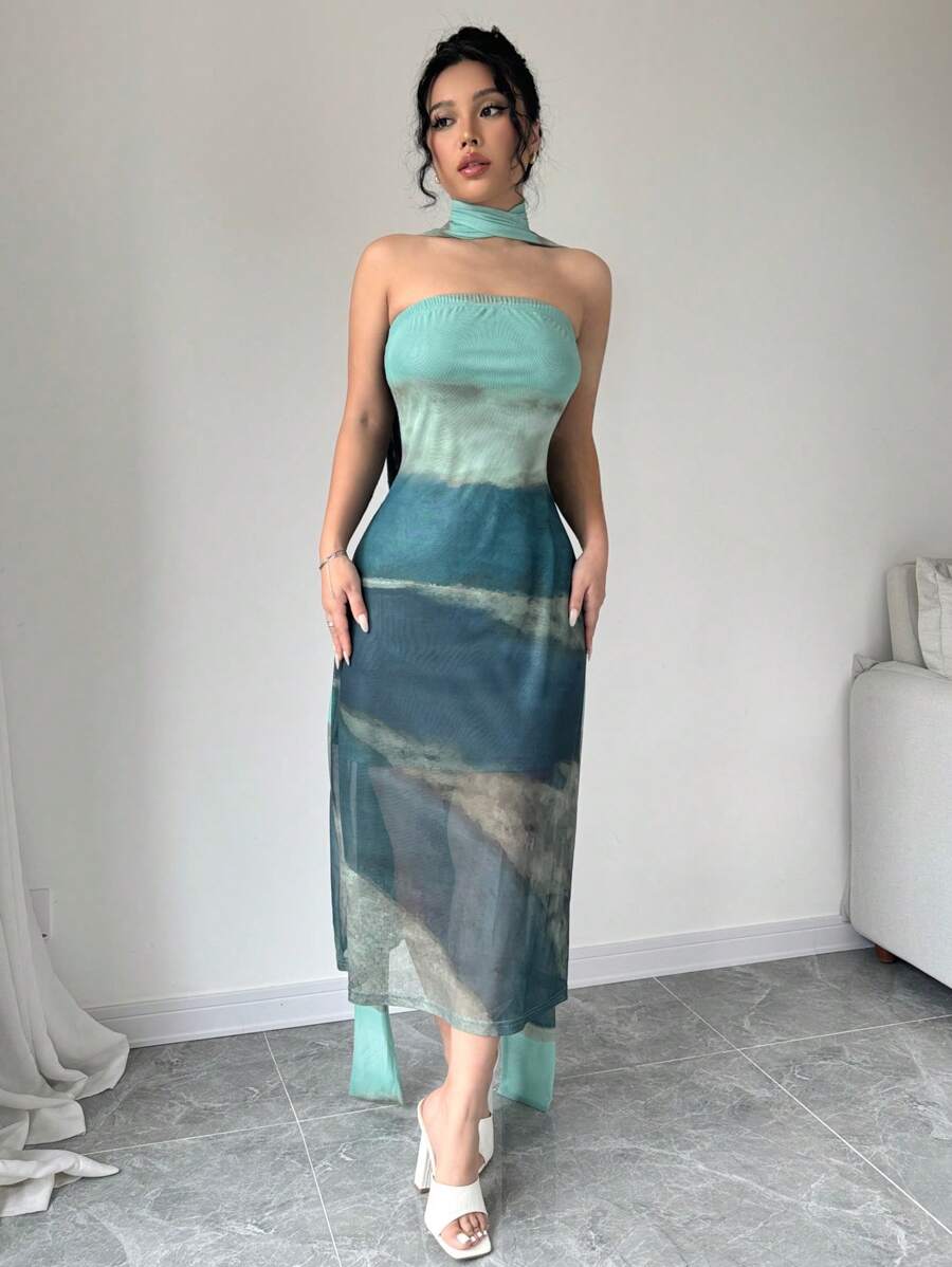 Elenzga – Robe Longue d'Été Asymétrique Bustier