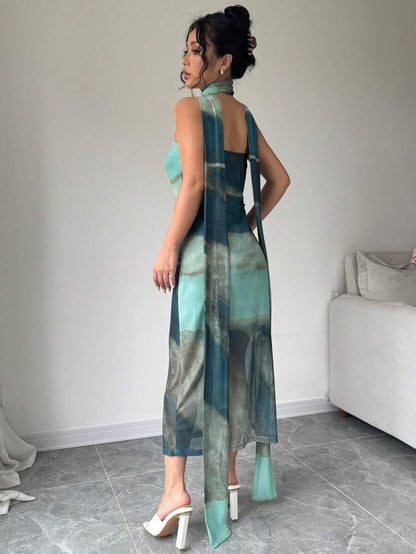 Elenzga – Robe Longue d'Été Asymétrique Bustier