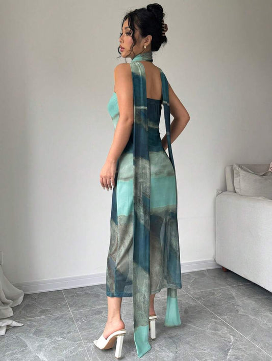 Elenzga – Robe Longue d'Été Asymétrique Bustier