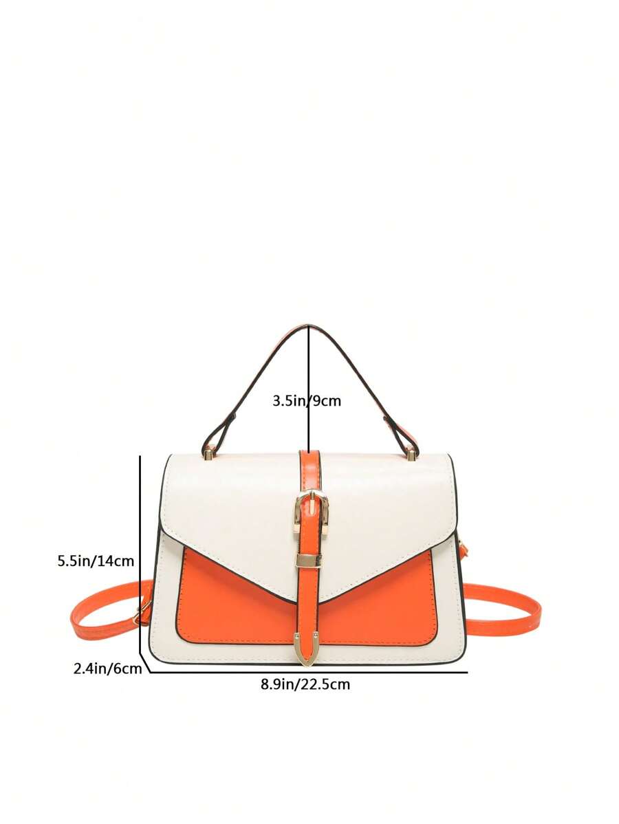 Mini Sac à Main Carré Décontracté – Orange