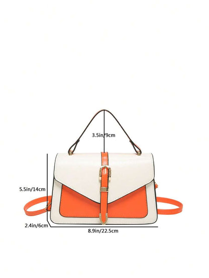Mini Sac à Main Carré Décontracté – Orange