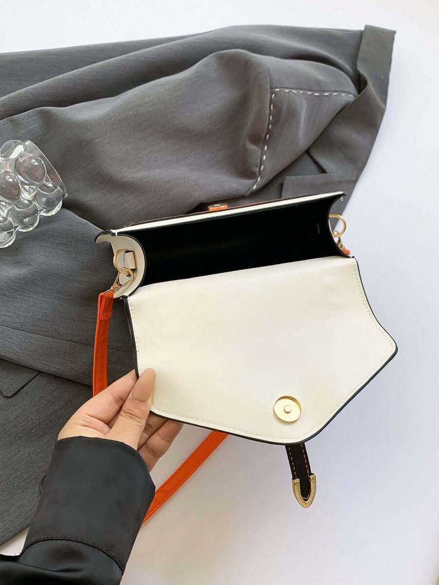 Mini Sac à Main Carré Décontracté – Orange