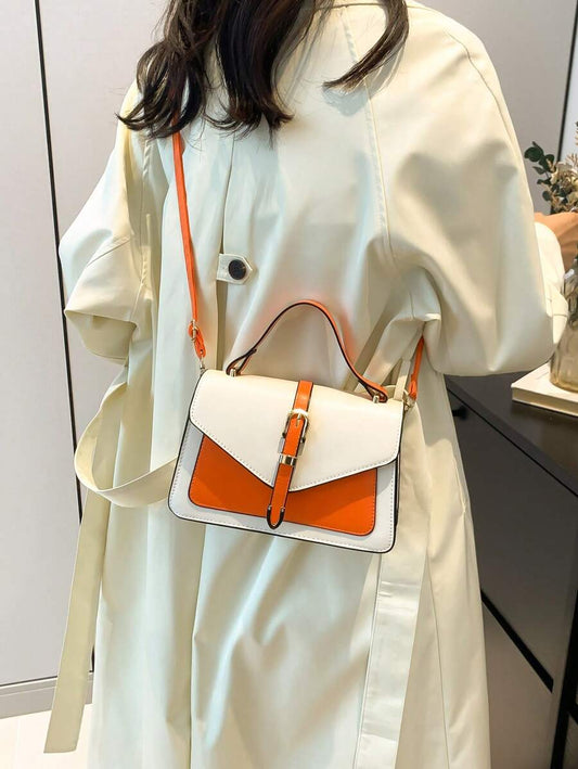 Mini Sac à Main Carré Décontracté – Orange