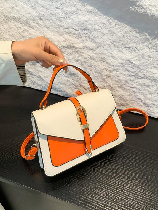 Mini Sac à Main Carré Décontracté – Orange