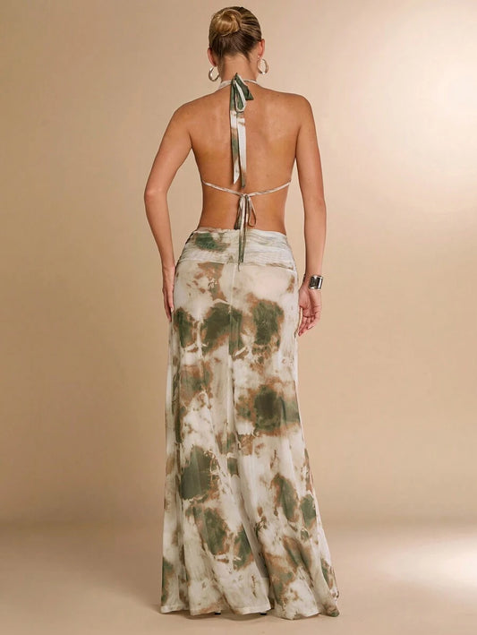 SHEIN BAE – Robe d'Été à Col en V Plongeant et Dos Nu