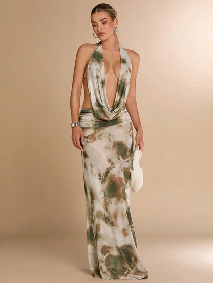 SHEIN BAE – Robe d'Été à Col en V Plongeant et Dos Nu