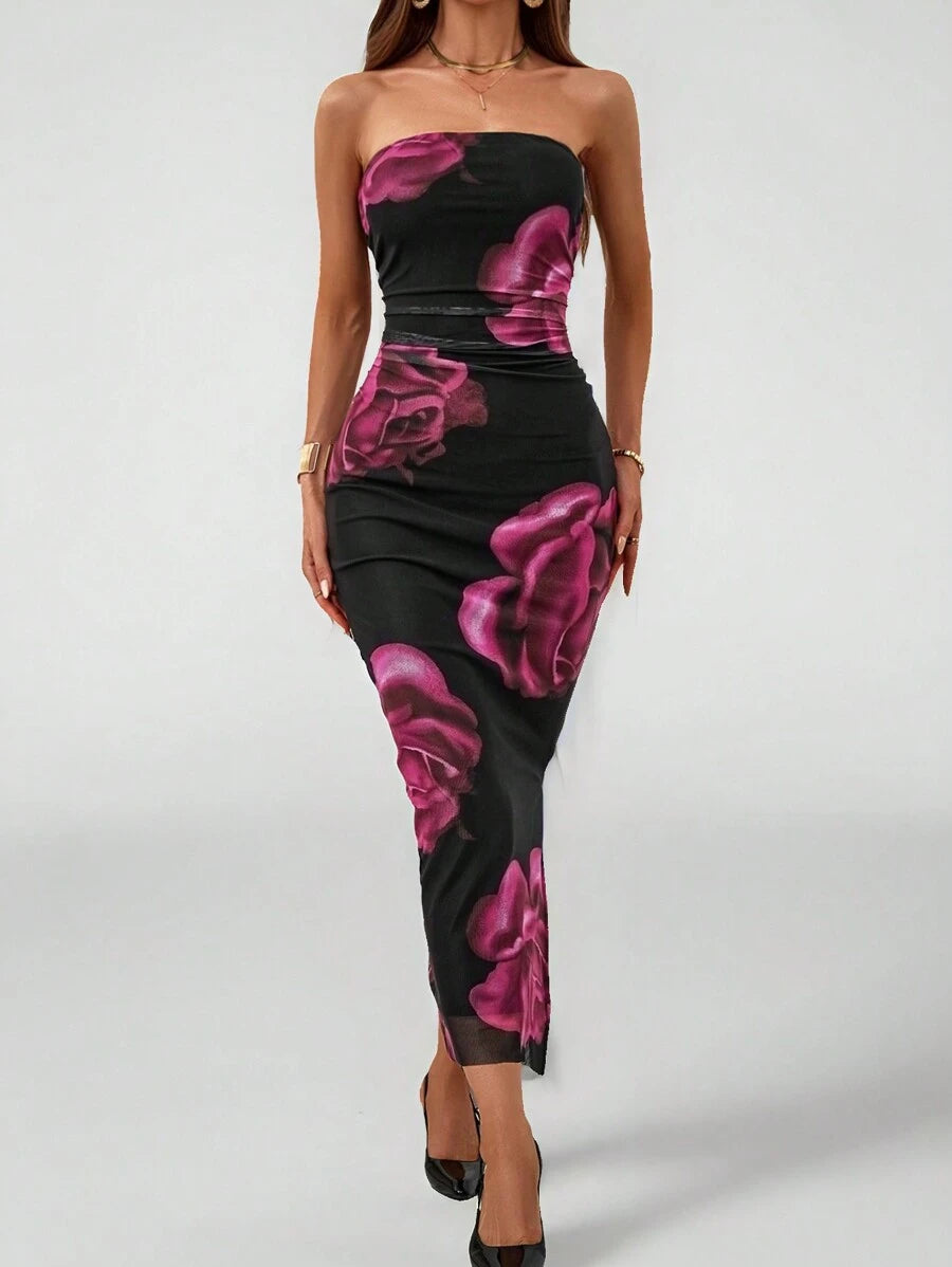 Allurite – Robe d'été sans manches à imprimé floral