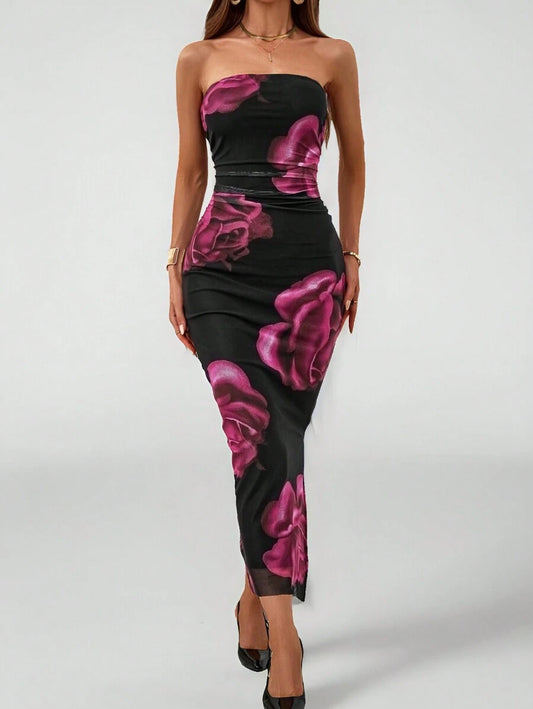 Allurite – Robe d'été sans manches à imprimé floral