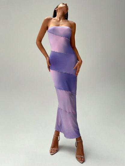 Aloruh – Robe moulante bustier à imprimé tie-dye