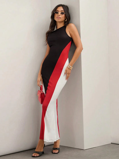 COSMINA Robe Longue Décontractée à Col Rond et Coupe Sirène