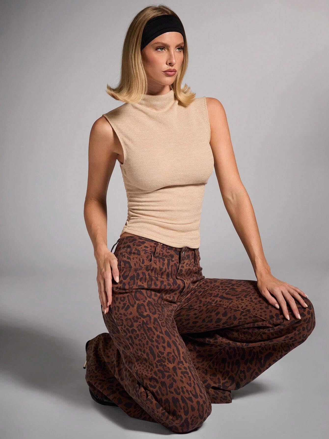 SHEIN BAE – Débardeur Côtelé à Col Montant