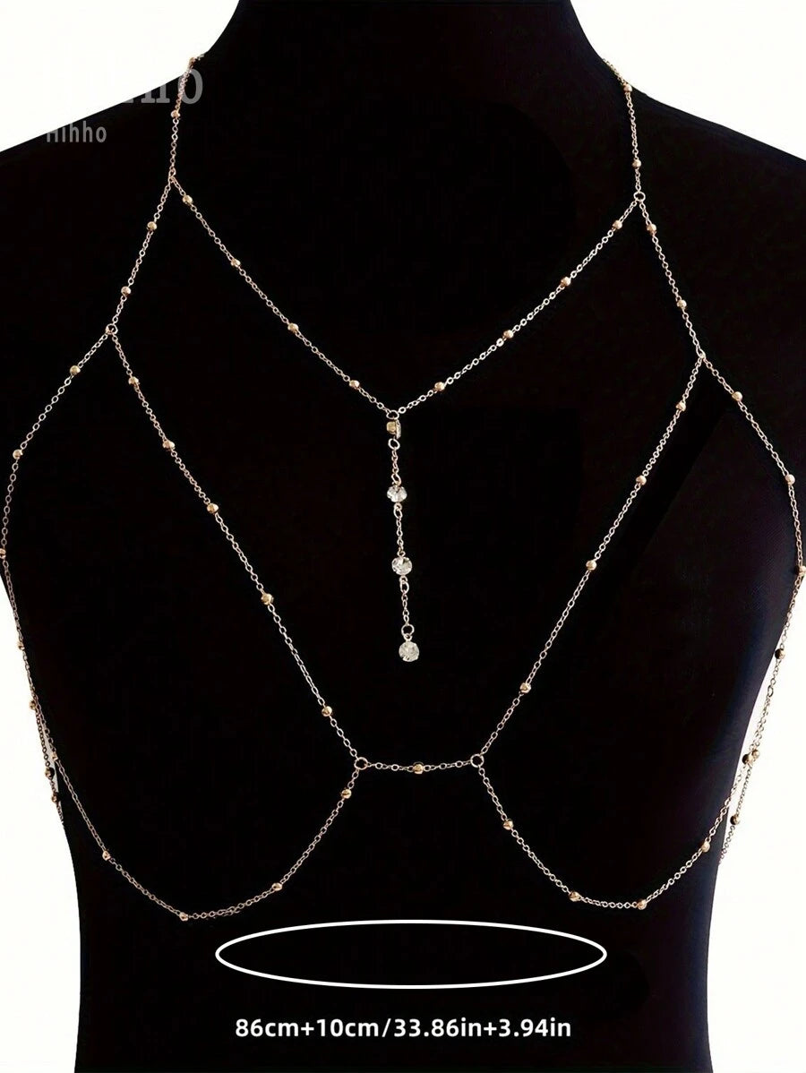 Hihho – Collier de bikini avec zircone et perles, chaîne pour la taille