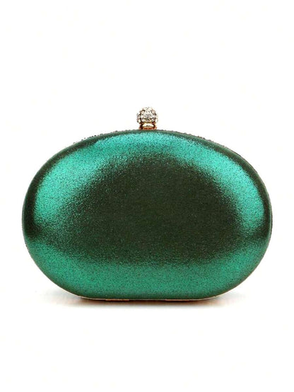 Dedoo – Sac de soirée ovale en strass avec chaîne dorée et design tournesol