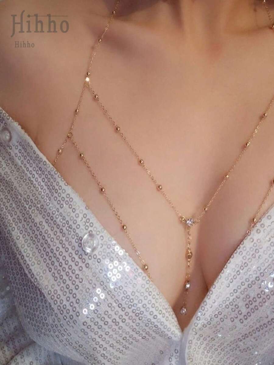 Hihho – Collier de bikini avec zircone et perles, chaîne pour la taille