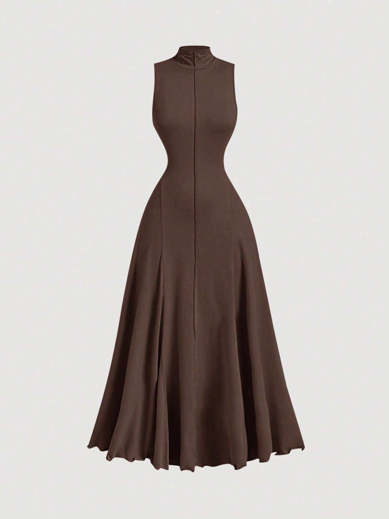 SHEIN MOD – Robe Longue Minimaliste Sans Manches à Col Montant