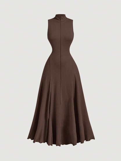 SHEIN MOD – Robe Longue Minimaliste Sans Manches à Col Montant