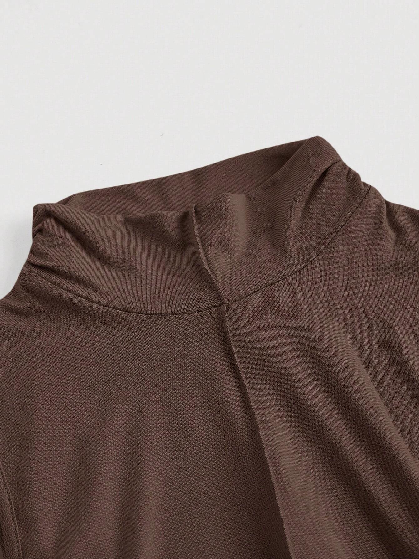 SHEIN MOD – Robe Longue Minimaliste Sans Manches à Col Montant