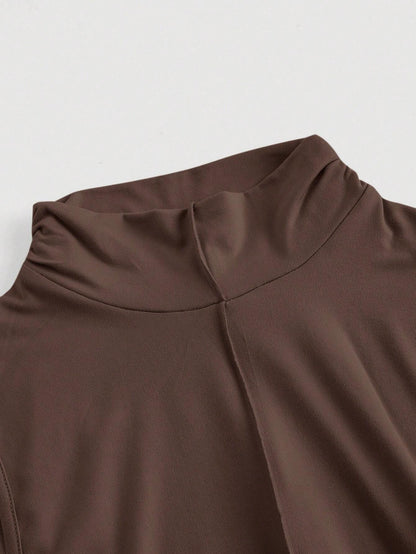 SHEIN MOD – Robe Longue Minimaliste Sans Manches à Col Montant