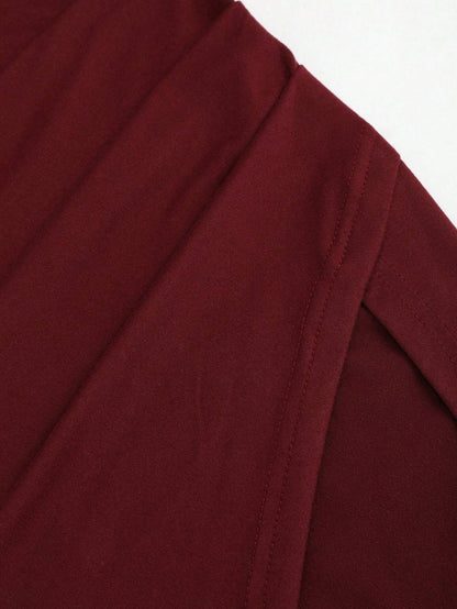 Sweetra – Robe Longue Bordeaux Y2K