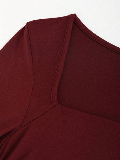 Sweetra – Robe Longue Bordeaux Y2K