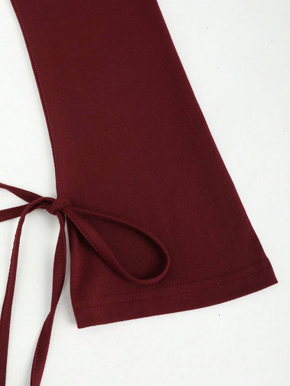 Sweetra – Robe Longue Bordeaux Y2K