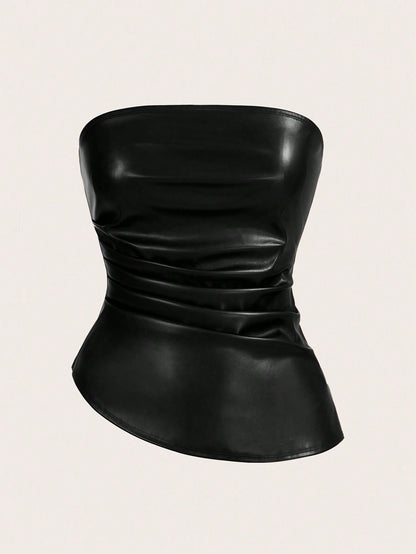 Siren Gaze – Top Bustier Asymétrique Drapé pour Femme