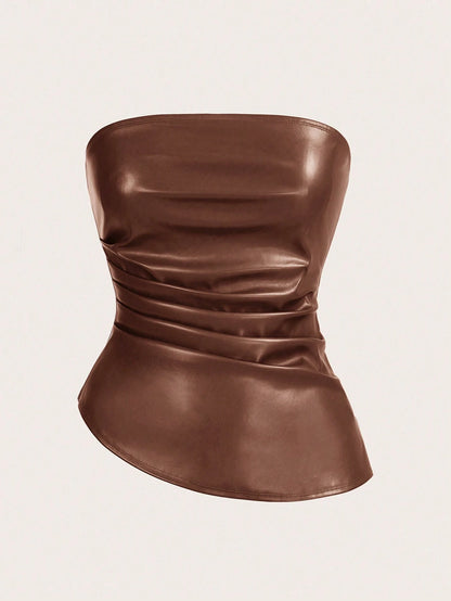 Siren Gaze – Top Bustier Asymétrique Drapé pour Femme
