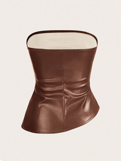 Siren Gaze – Top Bustier Asymétrique Drapé pour Femme