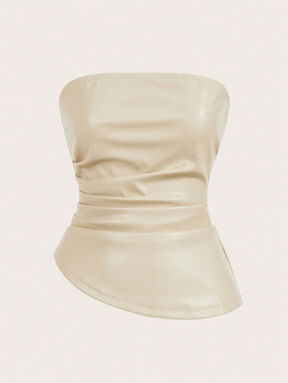 Siren Gaze – Top Bustier Asymétrique Drapé pour Femme