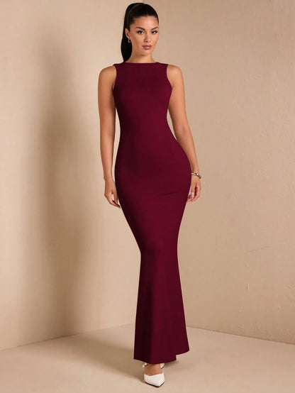 SHEIN BAE – Robe dos nu minimaliste en tissu fluide pour occasions spéciales