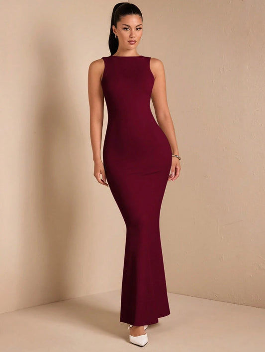 SHEIN BAE – Robe dos nu minimaliste en tissu fluide pour occasions spéciales