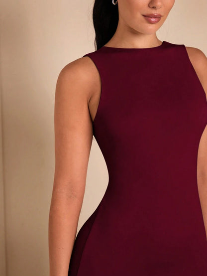 SHEIN BAE – Robe dos nu minimaliste en tissu fluide pour occasions spéciales