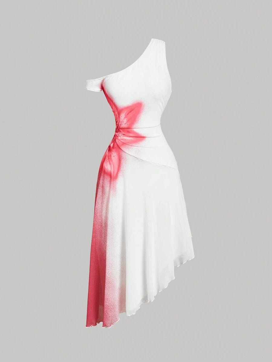 SHEIN MOD – Robe longue tricotée à motif fleuri, de soirée