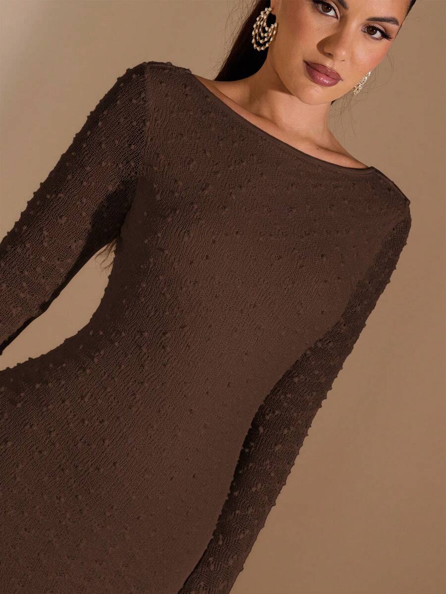 SHEIN BAE – Robe mini ajustée à épaules dénudées et dos ouvert