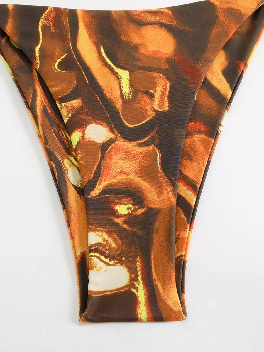 Swim EVENT – Ensemble Bikini à imprimé d'été avec voile et design sexy hippie